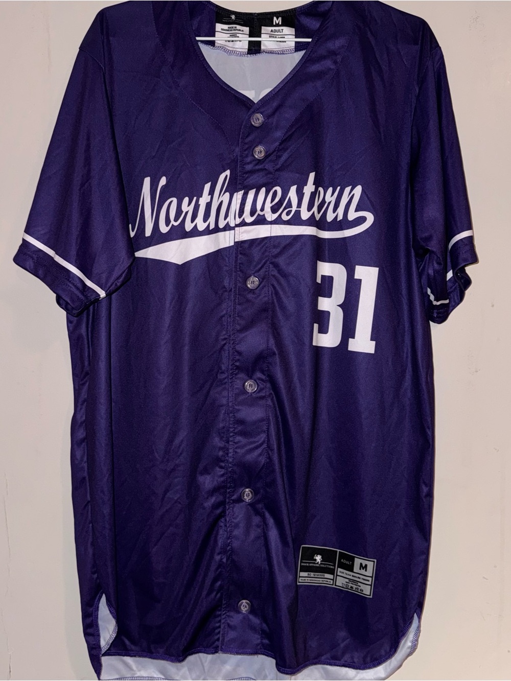 Northwestern Chad Readey #31 Purple Baseball Jersey